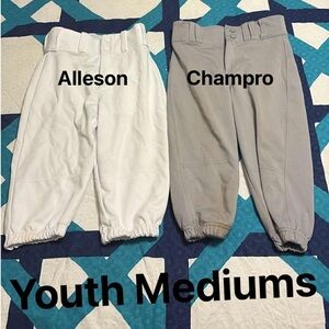 Lot of 4 Youth Baseball Pants & 5 Compression Shorts